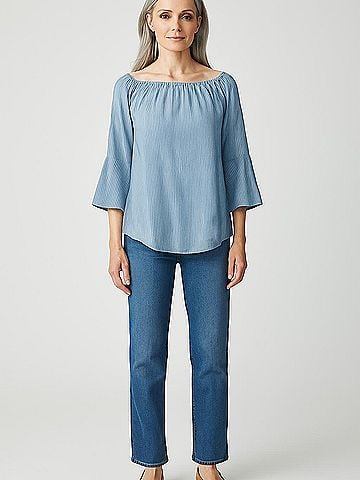 BeachLunchLounge 3/4 Sleeve Blouse (view 2)