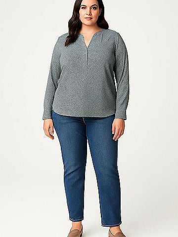 Roz & Ali Long Sleeve Blouse (view 2)