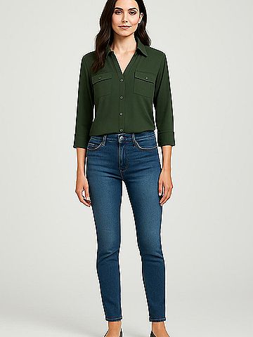 J. McLaughlin 3/4 Sleeve Blouse (view 2)