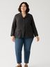 Flax 100% Linen Gray 3/4 Sleeve Button-Down Shirt Size 14 (L) - photo 2