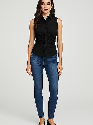 Armani Collezioni Sleeveless Button-Down Shirt (view 2)