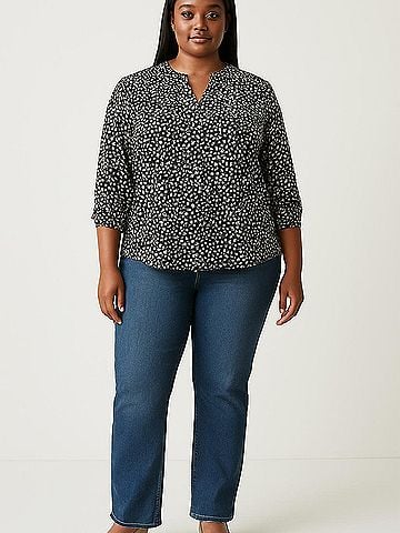 Roz & Ali 3/4 Sleeve Blouse (view 2)