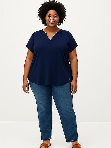 Jones New York Signature Short Sleeve Blouse (view 2)