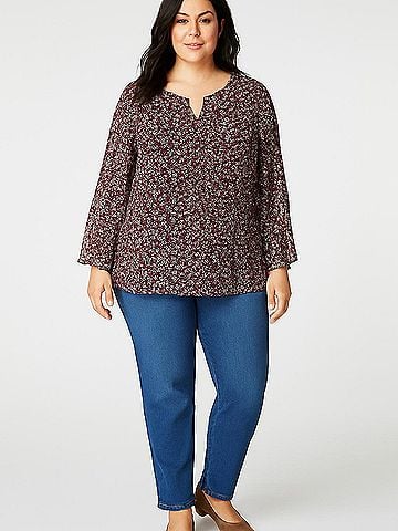 Roz & Ali 3/4 Sleeve Blouse (view 2)