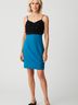 Black Halo 100% Silk Color Block Blue Cocktail Dress Size 4 - photo 2