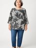 Jones Studio Gray Black 3/4 Sleeve Blouse Size 1X - photo 2