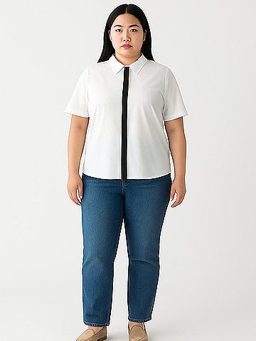 Karl Lagerfeld Paris Short Sleeve Blouse (view 2)