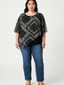 Lotusmile 100% Polyester Black 3/4 Sleeve Blouse Size XXL - photo 2