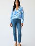 mille Resort & Travel 100% Cotton Floral Blue 3/4 Sleeve Blouse Size XS - photo 2