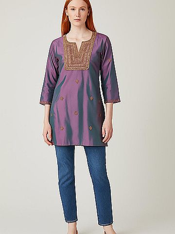 Unbranded 3/4 Sleeve Silk Top (view 2)