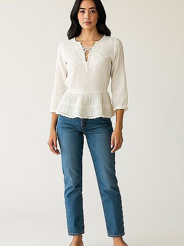 Lauren Jeans Co. 3/4 Sleeve Blouse (view 2)