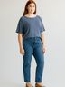 Soho JEANS NEW YORK & COMPANY Blue Short Sleeve Top Size L - photo 2