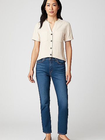 Cable & Gauge Short Sleeve Blouse (view 2)