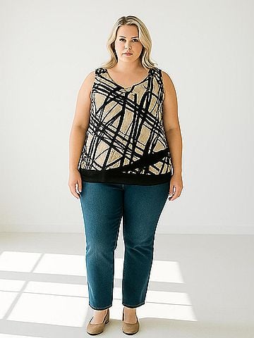 Roz & Ali Sleeveless Blouse (view 2)