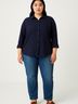 ELOQUII 100% Viscose Solid Blue 3/4 Sleeve Button-Down Shirt Size 20 - photo 2