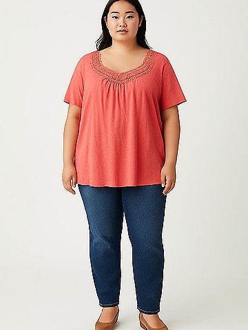 Woman Within Short Sleeve Blouse (view 2)