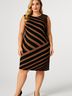 Ann Taylor LOFT Outlet Stripes Brown Casual Dress Size 10 (petite) - photo 2