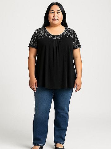 Roz & Ali Short Sleeve Blouse (view 2)