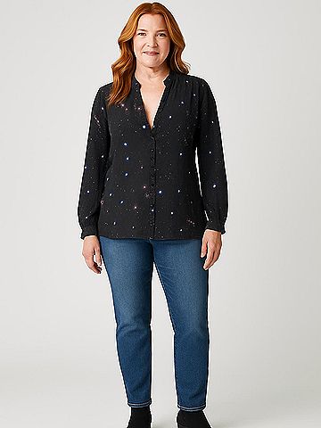 Parker Long Sleeve Silk Top (view 2)