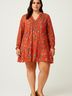 Terra & Sky Paisley Orange Casual Dress Size 0X - photo 2