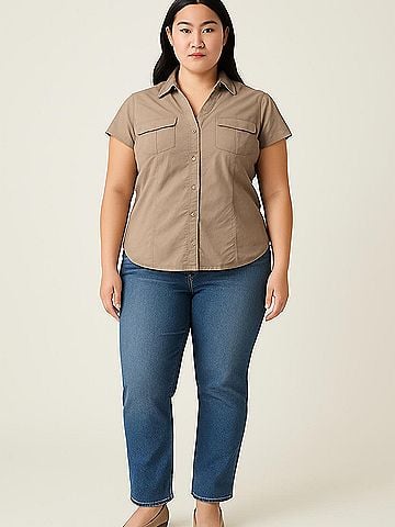New York & Company Sleeveless Button-Down Shirt (view 2)