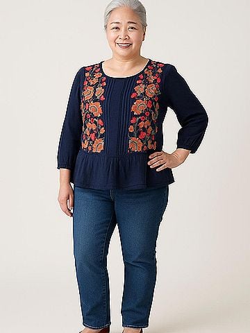 Floreat 3/4 Sleeve Blouse (view 2)