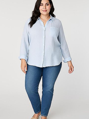BeachLunchLounge 3/4 Sleeve Button-Down Shirt (view 2)