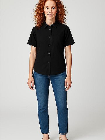 Theory Short Sleeve Silk Top (view 2)