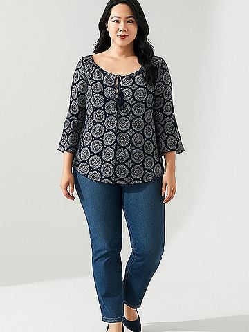 Solitaire 3/4 Sleeve Blouse (view 2)
