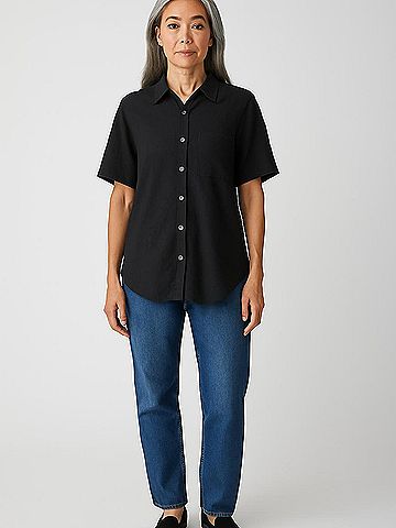 Theory Short Sleeve Button-Down Shirt (view 2)