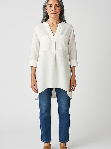 Anne Klein 3/4 Sleeve Button-Down Shirt (view 2)