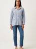 Habitat Stripes Blue 3/4 Sleeve Button-Down Shirt Size S (estimated) - photo 2