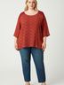 Catherines 100% Polyester Red 3/4 Sleeve Blouse Size 4X - photo 2