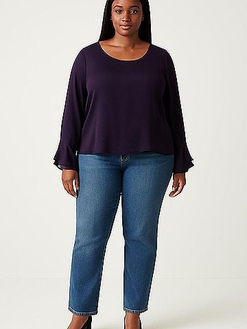 Lauren by Ralph Lauren Long Sleeve Silk Top (view 2)