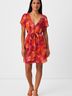 Bebe 100% Polyester Tie-dye Orange Cocktail Dress Size M - photo 2