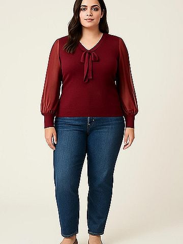 Indigo Rose Long Sleeve Blouse (view 2)