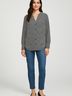 Calvin Klein Tweed Gray Black Long Sleeve Blouse Size XS - photo 2