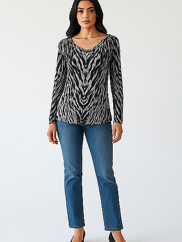Cable & Gauge Long Sleeve Blouse (view 2)