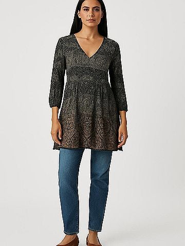 Ecote 3/4 Sleeve Blouse (view 2)