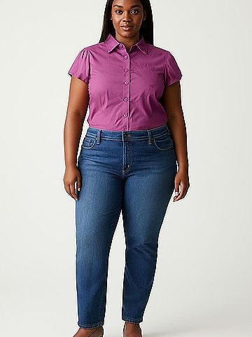 New York & Company Short Sleeve Blouse (view 2)