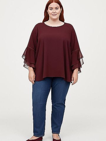 LC Lauren Conrad 3/4 Sleeve Blouse (view 2)