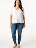 Counterparts 100% Polyester White Short Sleeve Blouse Size L - photo 2