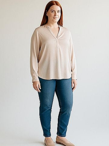 R | Label Long Sleeve Blouse (view 2)