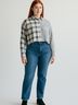 Aeropostale Checkered-gingham Gray Long Sleeve Blouse Size L - photo 2