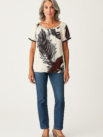 Hale Bob Short Sleeve Silk Top (view 2)