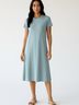 Lou & Grey Solid Gray Casual Dress Size S - photo 2