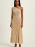 Mac Duggal 100% Polyester Gold Cocktail Dress Size 2 - photo 2
