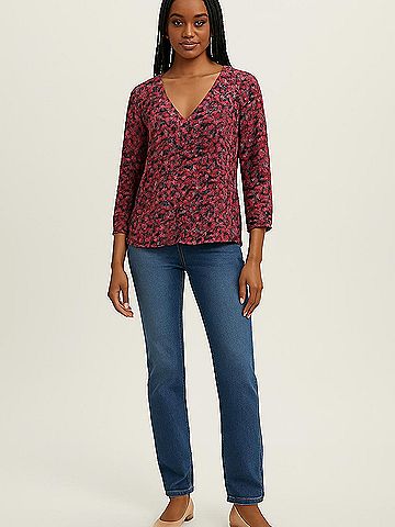Amour Vert 3/4 Sleeve Silk Top (view 2)