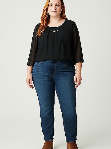 Roz & Ali 3/4 Sleeve Blouse (view 2)