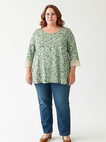 Woman Within 3/4 Sleeve Top (view 2)